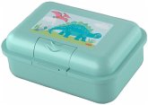 HABA 2012442005 - Brotdose Dino 1, hellblau/mint, mit Trennfach, 16,5x12x6,5cm