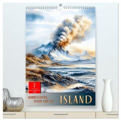 Cover Island - Nordlichter, Feuer und Eis (hochwertiger Premium Wandkalender 2026 DIN A2 hoch), Kunstdruck in Hochglanz
