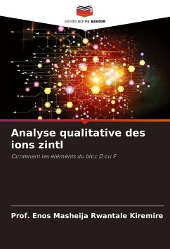 Cover Analyse qualitative des ions zintl
