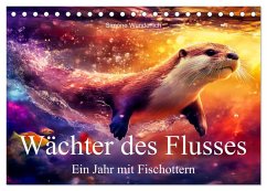 Wächter des Flusses - Ein Jahr mit Fischottern (Tischkalender 2026 DIN A5 quer), CALVENDO Monatskalender