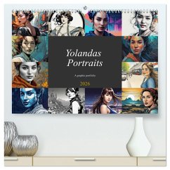 Cover Yolanda's portraits, a graphic portfolio (High Quality Premium Wall Calendar 2026 DIN A2 landscape),CALVENDO 12 Month Wall Calendar