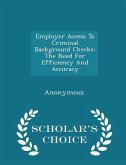 Employer Access to Criminal Background Checks