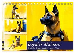 Cover Loyaler Malinois. Belgische Schäferhunde im Aquarell-Stil (Tischkalender 2026 DIN A5 quer), CALVENDO Monatskalender