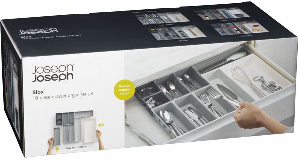Joseph Joseph Blox grau 10-tlg. Schubladen-Organizer-Set