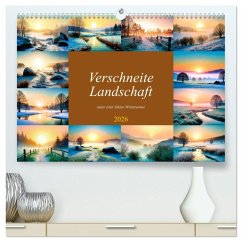 Verschneite Landschaft unter einer fahlen Wintersonne (hochwertiger Premium Wandkalender 2026 DIN A2 quer), Kunstdruck in Hochglanz Verschneite Landschaft unter einer fahlen Wintersonne (hochwertiger Premium Wandkalender 2026 DIN A2 quer), Kunstdruck in Hochglanz