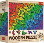 Holz Puzzle 500+1 - Regenbogen Schmetterlinge