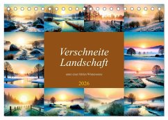 Verschneite Landschaft unter einer fahlen Wintersonne (Tischkalender 2026 DIN A5 quer), CALVENDO Monatskalender Verschneite Landschaft unter einer fahlen Wintersonne (Tischkalender 2026 DIN A5 quer), CALVENDO Monatskalender