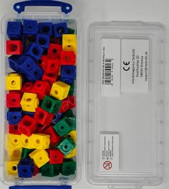 Cover 100 Steckwürfel 4- farbig 1,7cm in der Box