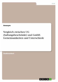 Vergleich zwischen UG (haftungsbeschränkt) und GmbH. Gemeinsamkeiten und Unterschiede Vergleich zwischen UG (haftungsbeschränkt) und GmbH. Gemeinsamkeiten und Unterschiede