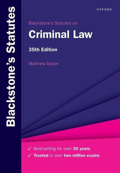 Blackstone's Statutes on Criminal Law Blackstone's Statutes on Criminal Law