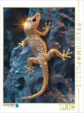 CALVENDO Puzzle Lebendige Juwelen der Natur - Goldene Echse   1000 Teile Lege-Größe 64x48cm Foto-Puzzle für glückliche S