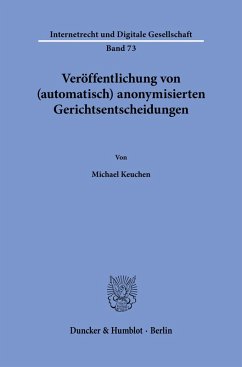 Cover Veröffentlichung von (automatisch) anonymisierten Gerichtsentscheidungen