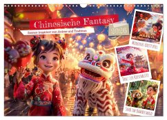 Cover Chinesische Fantasy - Szenen inspiriert von Anime und Tradition (Wandkalender 2026 DIN A3 quer), CALVENDO Monatskalender