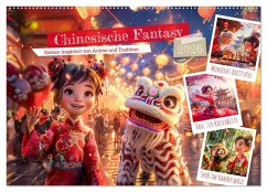 Cover Chinesische Fantasy - Szenen inspiriert von Anime und Tradition (Wandkalender 2026 DIN A2 quer), CALVENDO Monatskalender