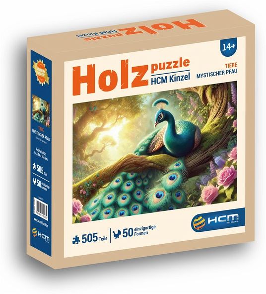 Holzpuzzle - Mystischer Pfau 505 Teile