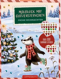 Cover Malblock mit Glitzersteinchen - Frohe Weihnachten!