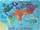 SpielMaus Holz Magnet-Tier Weltkarte 40 x 30 cm