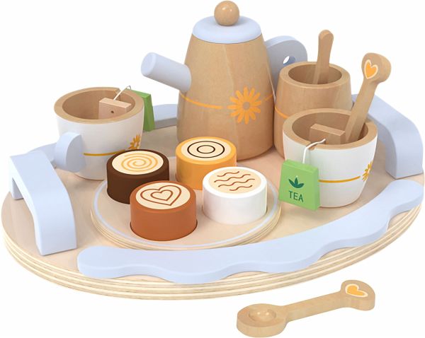 SpielMaus Küche Holz Tee-Set, 16-teilig
