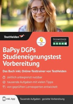 Cover BaPsy DGPs Studieneignungstest Vorbereitung: Das Buch inkl. Online-Testtrainer von TestHelden