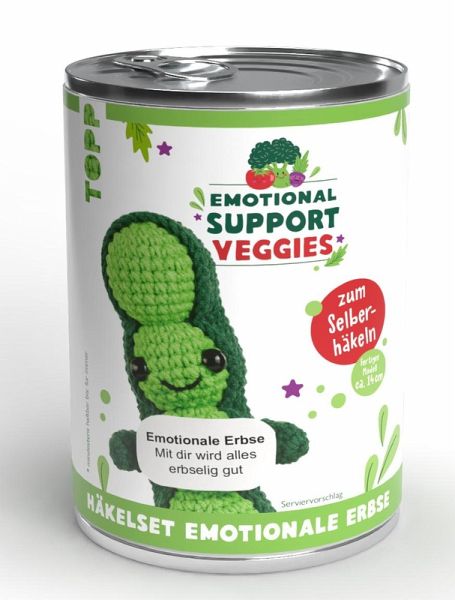 Emotional Support Veggies Häkelset Erbse