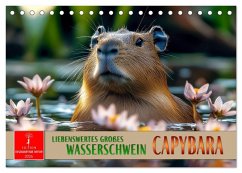 Capybara - liebenswertes großes Wasserschwein (Tischkalender 2026 DIN A5 quer), CALVENDO Monatskalender