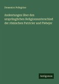Andeutungen über den ursprünglichen Religionsunterschied der römischen Patricier und Plebejer