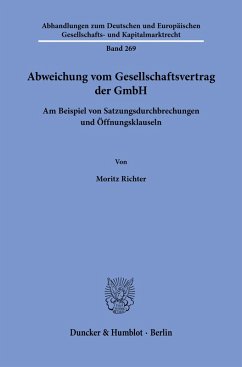 Cover Abweichung vom Gesellschaftsvertrag der GmbH