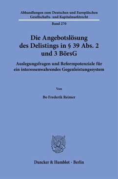 Cover Die Angebotslösung des Delistings in § 39 Abs. 2 und 3 BörsG Bd. 270