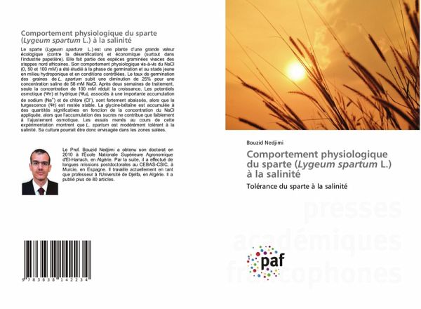 Comportement physiologique du sparte (Lygeum spartum L.) à la salinité