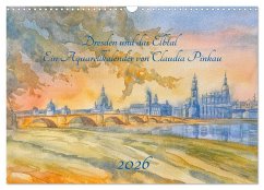 Dresden und das Elbtal - Ein Aquarellkalender von Claudia Pinkau (Wandkalender 2026 DIN A3 quer), CALVENDO Monatskalender