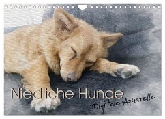 Niedliche Hunde - Digitale Aquarelle (Wandkalender 2026 DIN A4 quer), CALVENDO Monatskalender Niedliche Hunde - Digitale Aquarelle (Wandkalender 2026 DIN A4 quer), CALVENDO Monatskalender