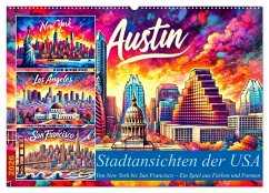 Stadtansichten der USA in Tusche (Wandkalender 2026 DIN A2 quer), CALVENDO Monatskalender