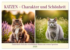 Cover Katzen - Charakter und Schönheit (Wandkalender 2026 DIN A2 quer), CALVENDO Monatskalender