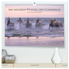 Die weißen Pferde der Camargue (hochwertiger Premium Wandkalender 2026 DIN A2 quer), Kunstdruck in Hochglanz Die weißen Pferde der Camargue (hochwertiger Premium Wandkalender 2026 DIN A2 quer), Kunstdruck in Hochglanz