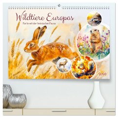 Cover Wildtiere Europas - Farbwelt der heimischen Fauna (hochwertiger Premium Wandkalender 2026 DIN A2 quer), Kunstdruck in Hochglanz