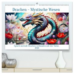 Drachen - Mystische Wesen (hochwertiger Premium Wandkalender 2026 DIN A2 quer), Kunstdruck in Hochglanz