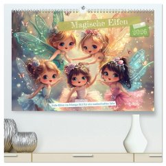 Cover Magische Elfen - Süße Elfen im Manga-Stil für ein zauberhaftes Jahr (hochwertiger Premium Wandkalender 2026 DIN A2 quer), Kunstdruck in Hochglanz