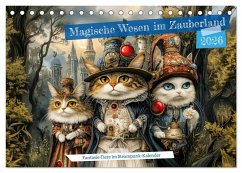 Cover Magische Wesen im Zauberland - Fantasie-Tiere im Steampunk-Kalender (Tischkalender 2026 DIN A5 quer), CALVENDO Monatskalender