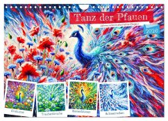 Cover Tanz der Pfauen - Jahreszeiten in abstrakter Eleganz (Wandkalender 2026 DIN A4 quer), CALVENDO Monatskalender