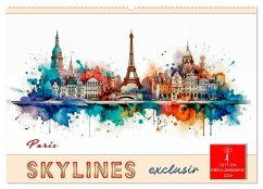 Skylines exklusiv (Wandkalender 2026 DIN A2 quer), CALVENDO Monatskalender Cover Skylines exklusiv (Wandkalender 2026 DIN A2 quer), CALVENDO Monatskalender