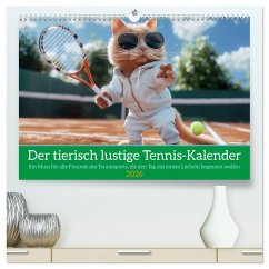 Der tierisch lustige Tennis-Kalender (hochwertiger Premium Wandkalender 2026 DIN A2 quer), Kunstdruck in Hochglanz
