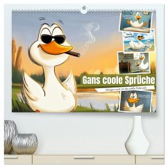 Gans coole Sprüche (hochwertiger Premium Wandkalender 2026 DIN A2 quer), Kunstdruck in Hochglanz Cover Gans coole Sprüche (hochwertiger Premium Wandkalender 2026 DIN A2 quer), Kunstdruck in Hochglanz