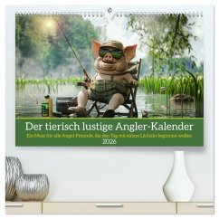 Cover Der tierisch lustige Angler-Kalender (hochwertiger Premium Wandkalender 2026 DIN A2 quer), Kunstdruck in Hochglanz