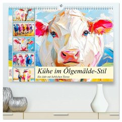 Kühe im Ölgemälde-Stil. Ein Jahr mit lieblichen Tieren (hochwertiger Premium Wandkalender 2026 DIN A2 quer), Kunstdruck in Hochglanz Kühe im Ölgemälde-Stil. Ein Jahr mit lieblichen Tieren (hochwertiger Premium Wandkalender 2026 DIN A2 quer), Kunstdruck in Hochglanz
