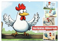 Cover Verrücktes Hühnervolk (Wandkalender 2026 DIN A2 quer), CALVENDO Monatskalender