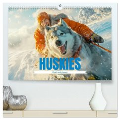 Huskies - Kraft und Anmut (hochwertiger Premium Wandkalender 2026 DIN A2 quer), Kunstdruck in Hochglanz