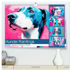 Hunde Paintings. Moderne Portraits in Öloptik (hochwertiger Premium Wandkalender 2026 DIN A2 quer), Kunstdruck in Hochglanz Hunde Paintings. Moderne Portraits in Öloptik (hochwertiger Premium Wandkalender 2026 DIN A2 quer), Kunstdruck in Hochglanz