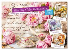 Cover Shabby Chic Romantik - Vintage Tassen, Blumen und nostalgische Briefe (Wandkalender 2026 DIN A2 quer), CALVENDO Monatskalender