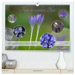 Flora in royalem Blau (hochwertiger Premium Wandkalender 2026 DIN A2 quer), Kunstdruck in Hochglanz Cover Flora in royalem Blau (hochwertiger Premium Wandkalender 2026 DIN A2 quer), Kunstdruck in Hochglanz