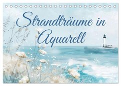 Strandträume in Aquarell (Tischkalender 2026 DIN A5 quer), CALVENDO Monatskalender